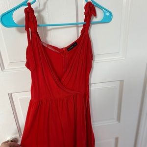cotton on red flowy dress